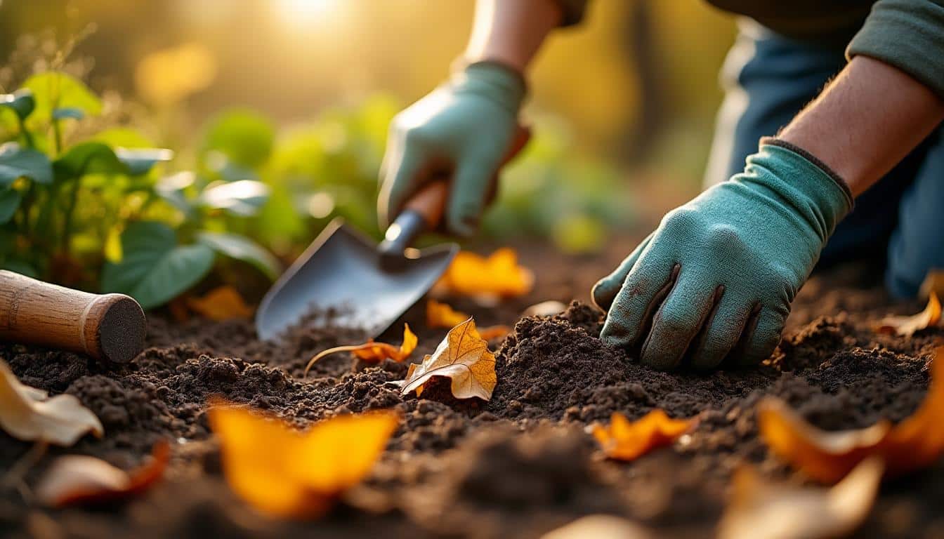 Préparer le sol du potager en automne avec de l'engrais