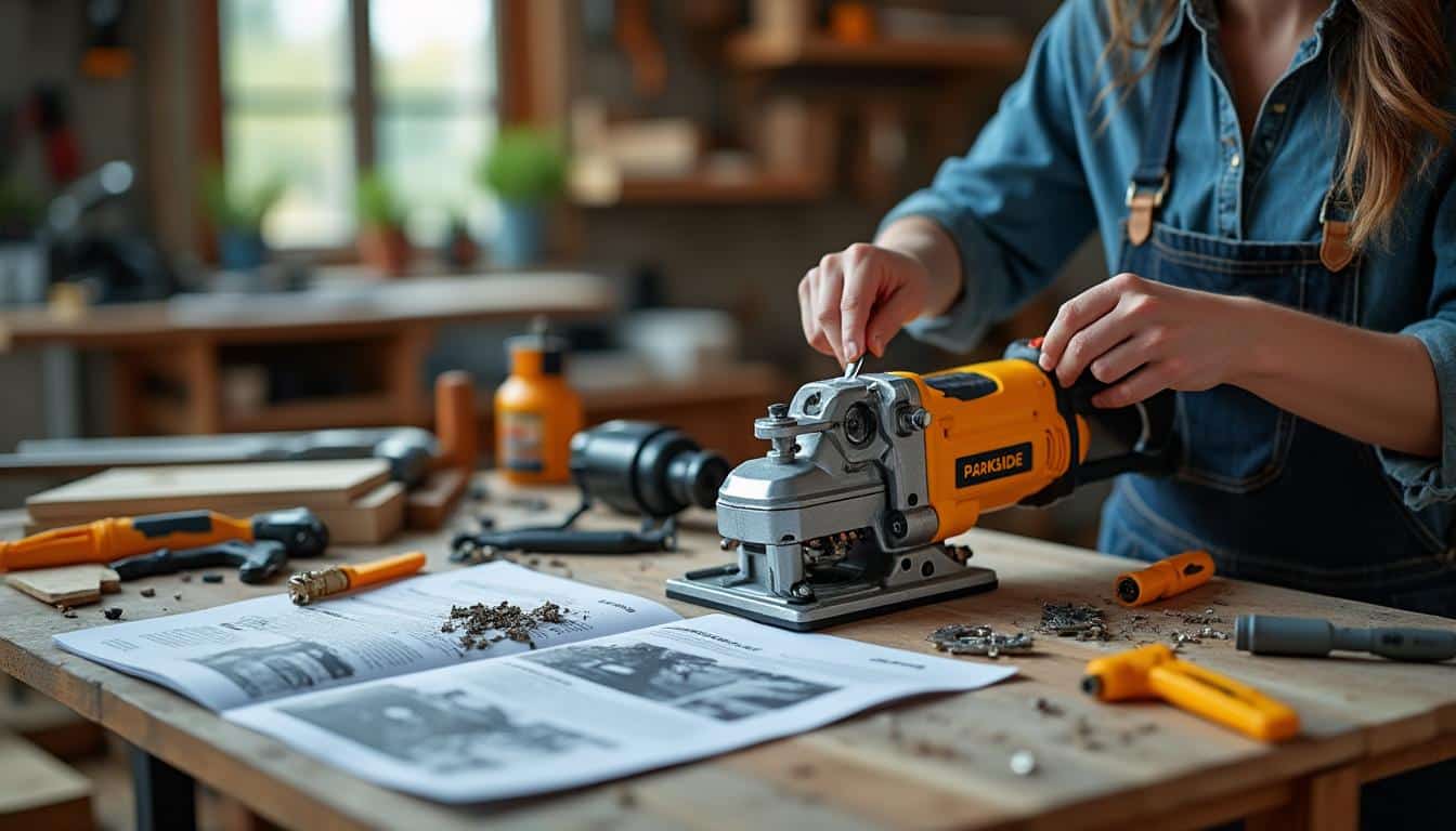 Illustration: Guide pratique pour identifier et remplacer les pièces détachées du Parkside PFS 710 D3