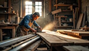 Scie plongeante avec rails de guidage : précision et sécurité garanties