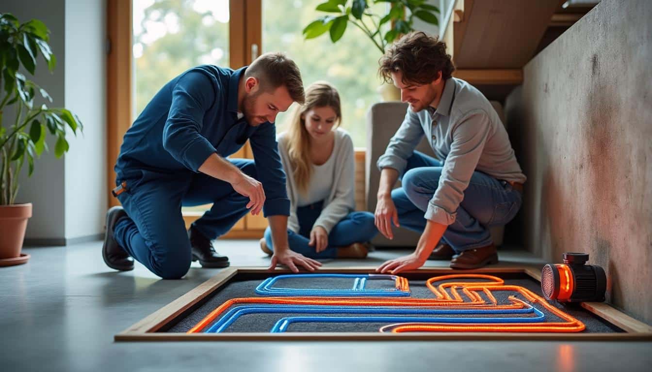 Illustration: Comprendre le principe du plancher chauffant alimenté par une pompe à chaleur