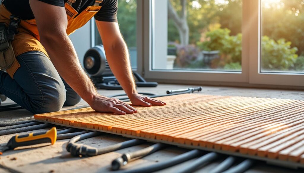 Plancher chauffant avec pompe à chaleur : confort et économies