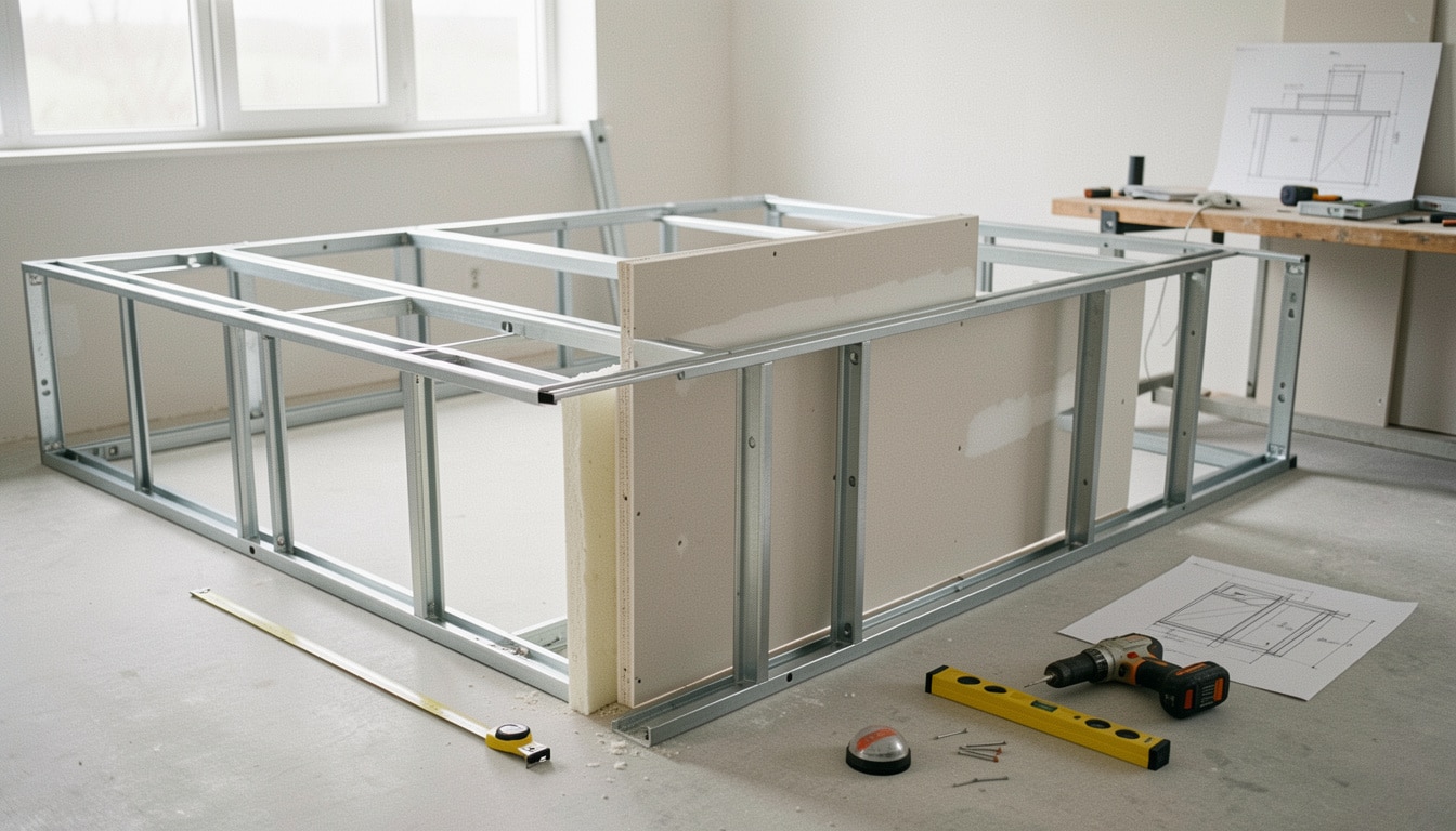 Schéma de cloison en placo pour réussir le montage
